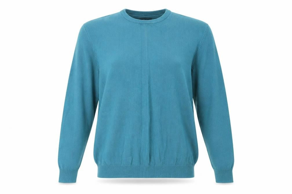 Front view of F&F women’s green jumper, size M