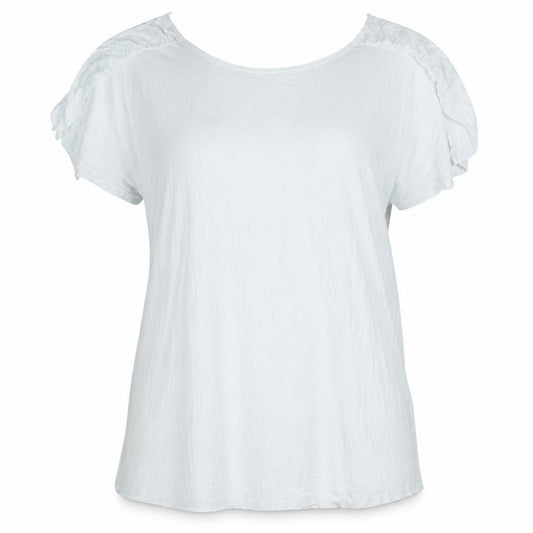Front view of ASOS women’s white basic t-shirt, size UK 16
