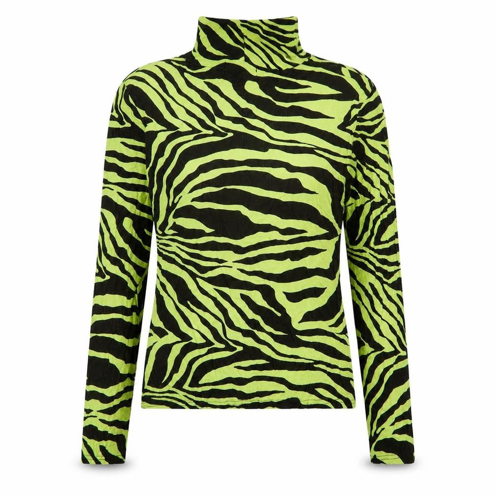 Front view of PRETTYLITTLETHING women’s multicoloured animal print jumper, size UK 8
