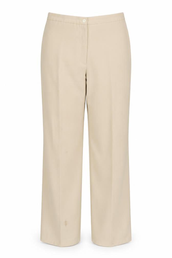 Front view of Wish women’s beige trousers, size UK 14, 32-inch leg