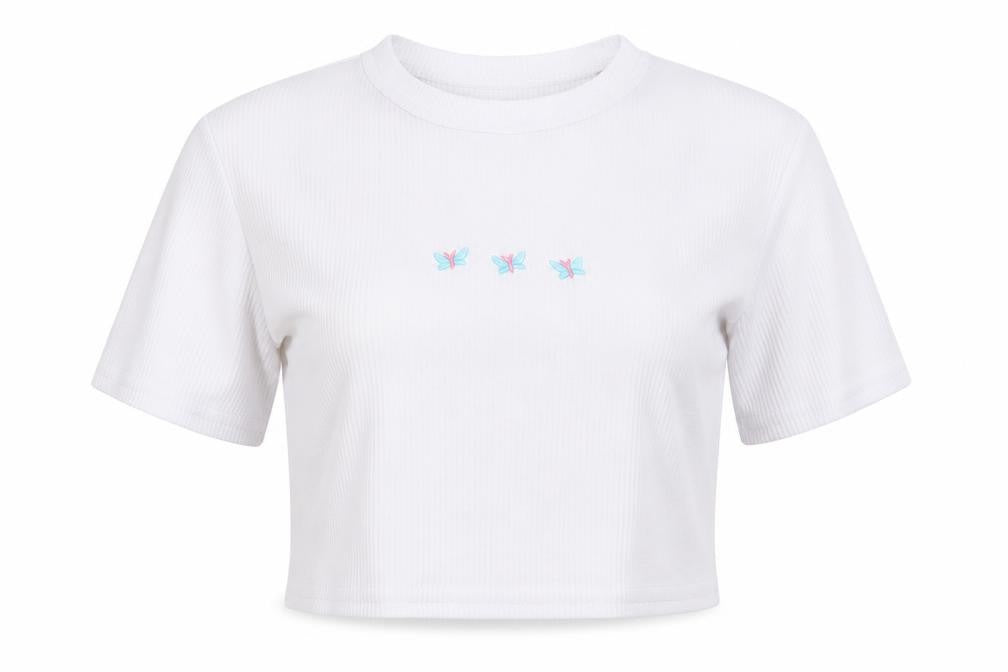 I SAW IT FIRST Womens White   Cropped T-Shirt Size 6