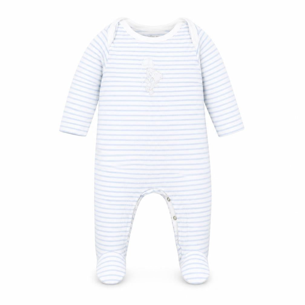 Marks and Spencer Baby Blue Striped  Babygrow One-Piece Size 0-3 Months  - tatty teddy