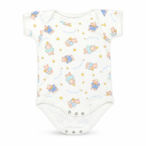 Tesco Baby White   Babygrow One-Piece Size 3-6 Months  - Bear print