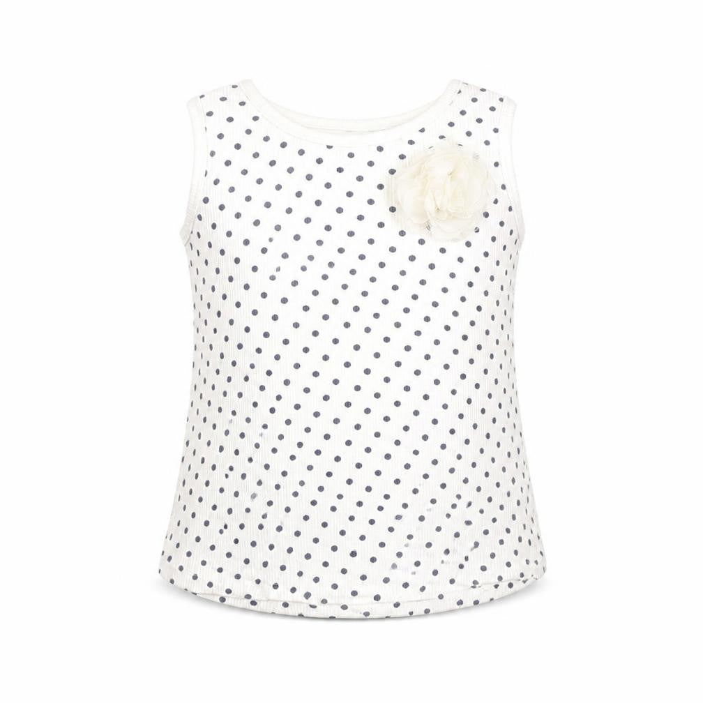 Front view of Matalan girls’ white spotted basic t-shirt, size 3-4, years
