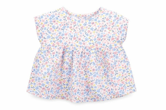 Front view of TEX Baby White Floral Basic T-Shirt, size 9-12, Months