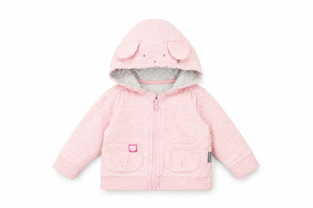 Front view of Nutmeg Baby Pink Jacket, size 3-6, Months