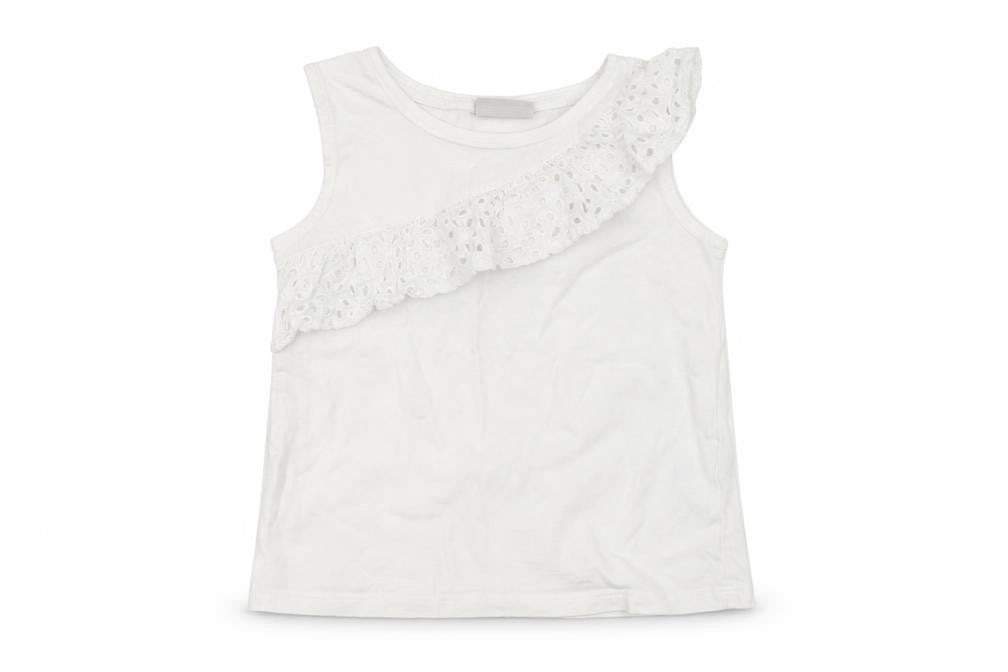 Front view of Matalan boys’ white basic t-shirt, size 7, years