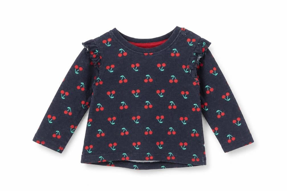 Front view of Nutmeg Baby Blue Basic T-Shirt, size 3-6, Months
