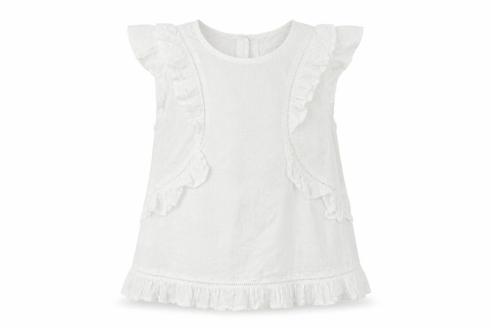 Front view of Next girls’ white basic t-shirt, size 7, years