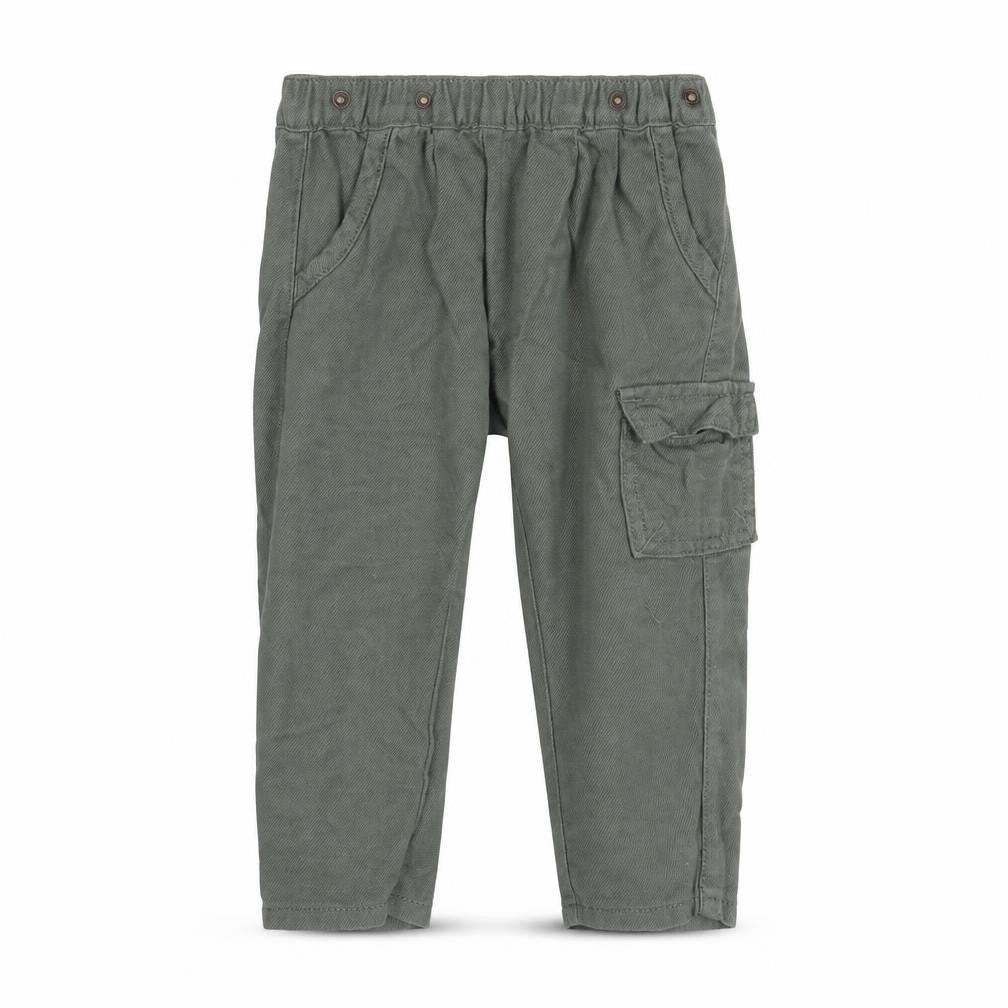 Front view of Nutmeg Baby Green Track Pants Trousers, size 9-12, Months