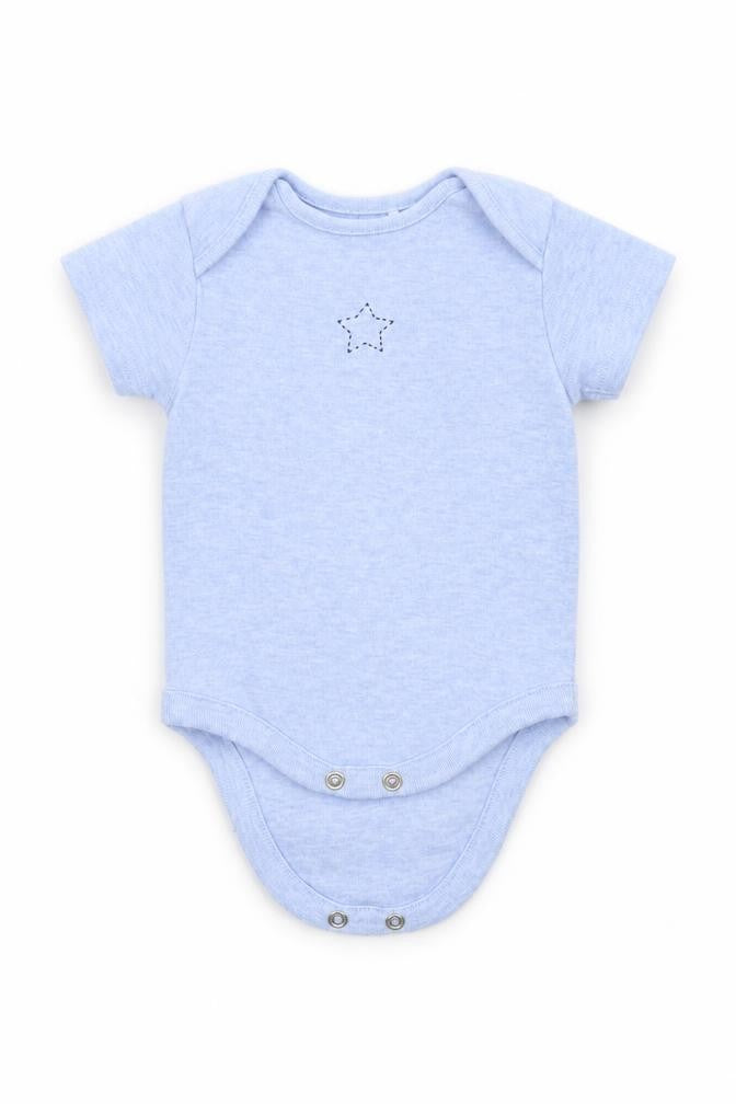 Front view of Next boys’ blue babygrow one-piece, size 0-3, months
