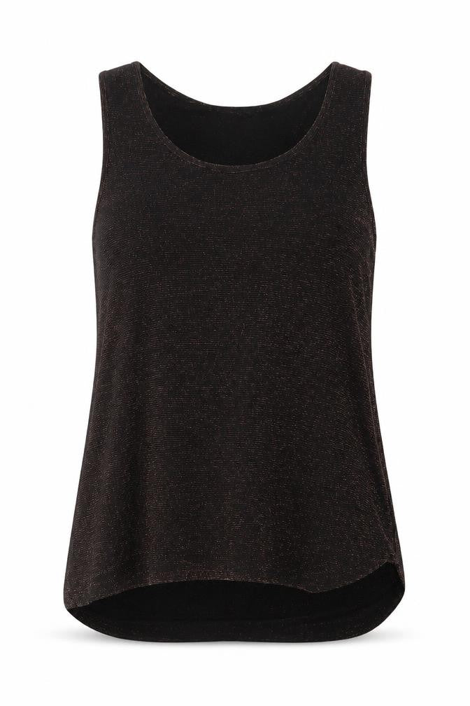 Front view of Next women’s black basic tank, size UK 12