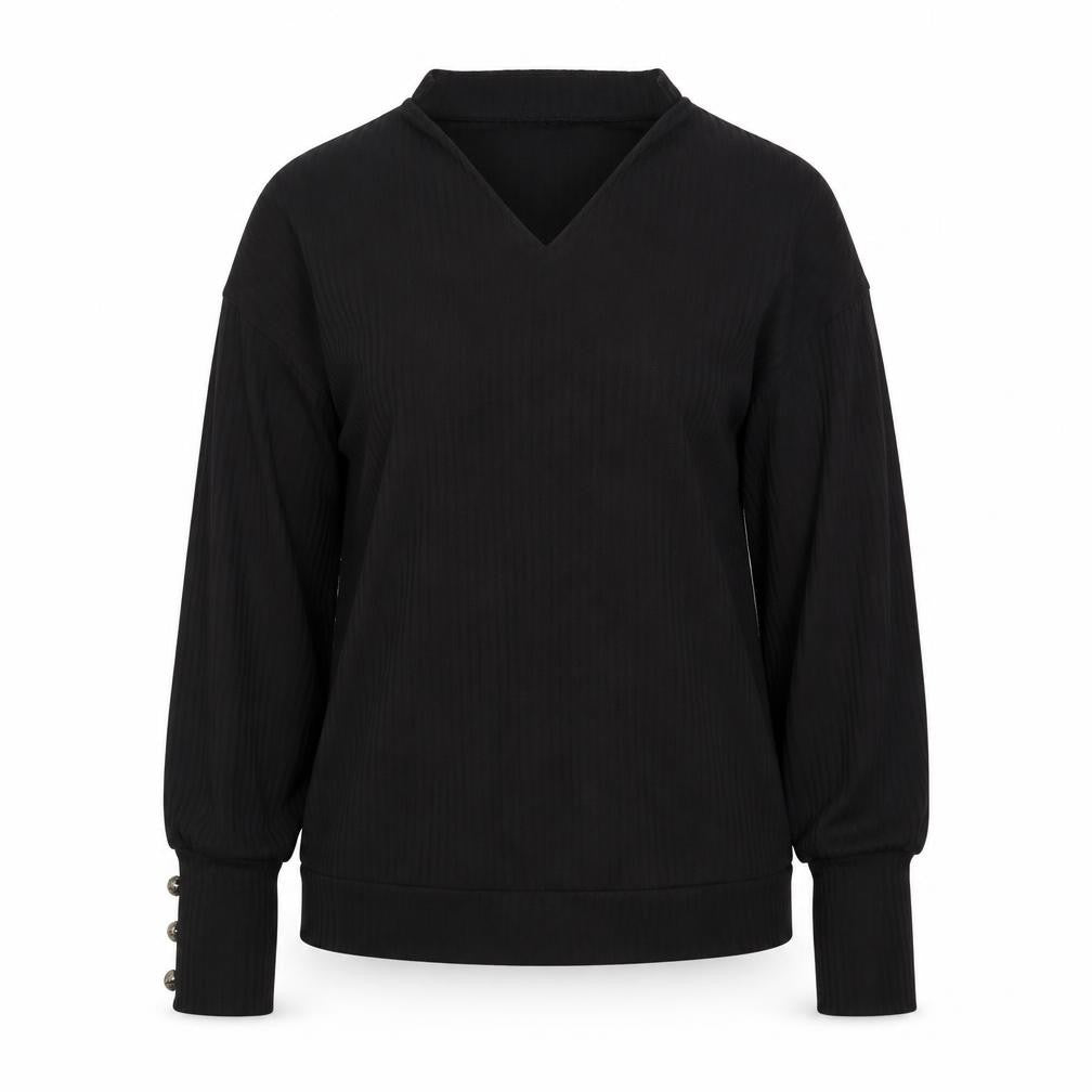 Front view of Preworn women’s black jumper, size XL