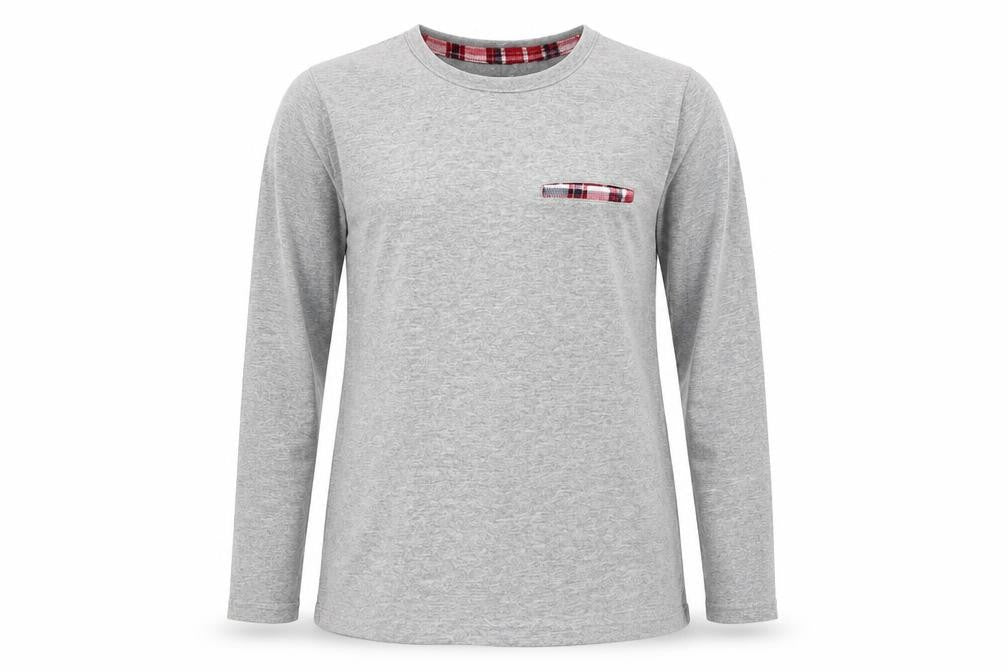 Front view of F&F girls’ grey solid top pyjama top, size 9-10, years