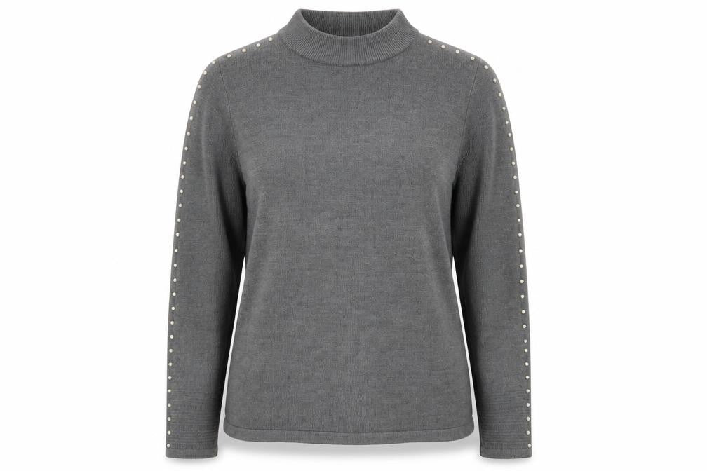 Front view of Marks & Spencer women’s red knit jumper, size UK 8