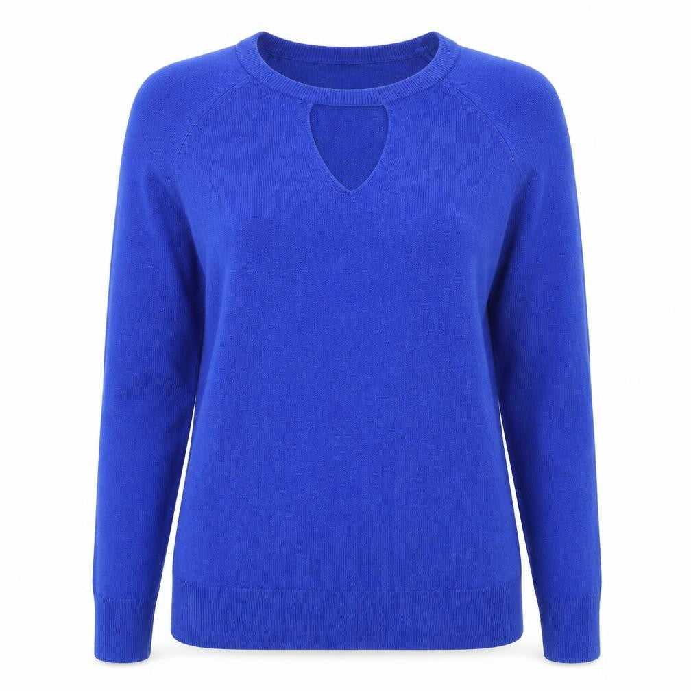 Front view of Tu women’s blue knit jumper, size UK 8