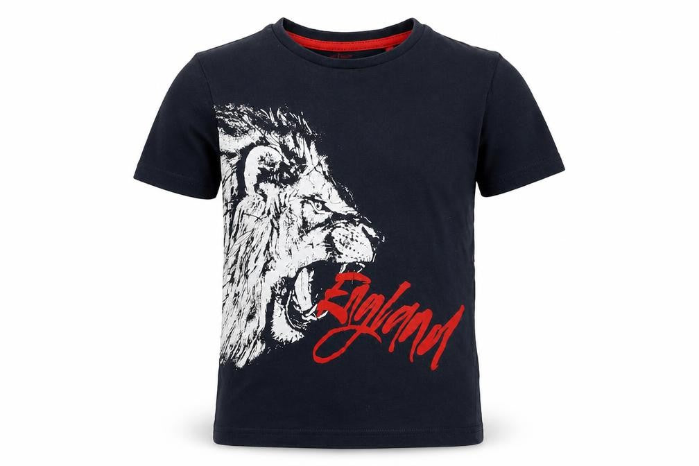 Front view of Tu boys’ blue basic t-shirt, size 7, years - england