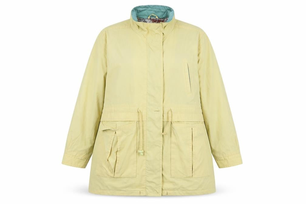 Front view of C&A women’s yellow jacket, size UK 16