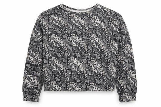 Front view of Zara women’s multicoloured animal print pullover sweatshirt, size M