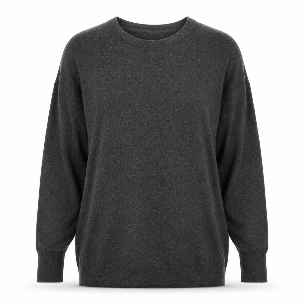 Front view of Cape Daisy women’s grey knit jumper, size UK 12, - oversized