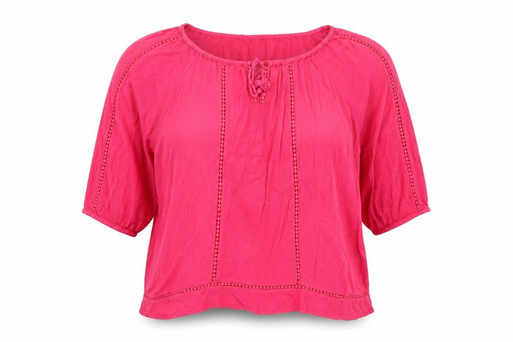 Front view of Arista women’s pink basic blouse, size UK 18