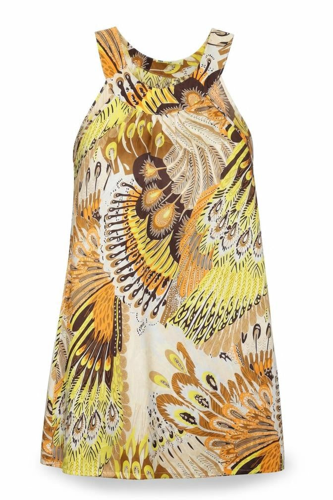 Miso Womens Brown Batik  A-Line  Size 8
