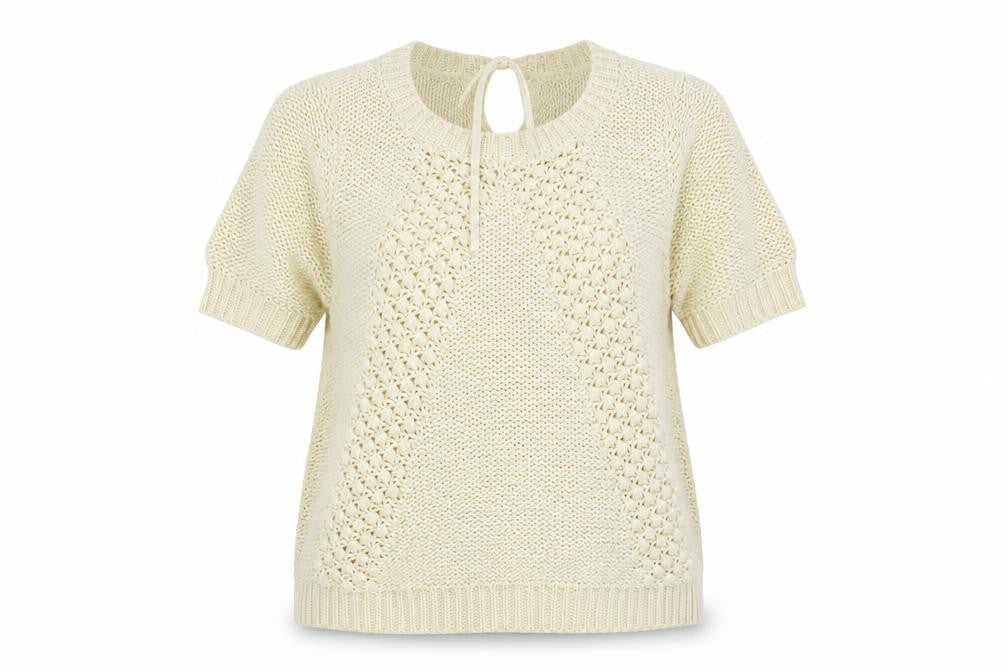 Front view of Dorothy Perkins women’s ivory jumper, size UK 14