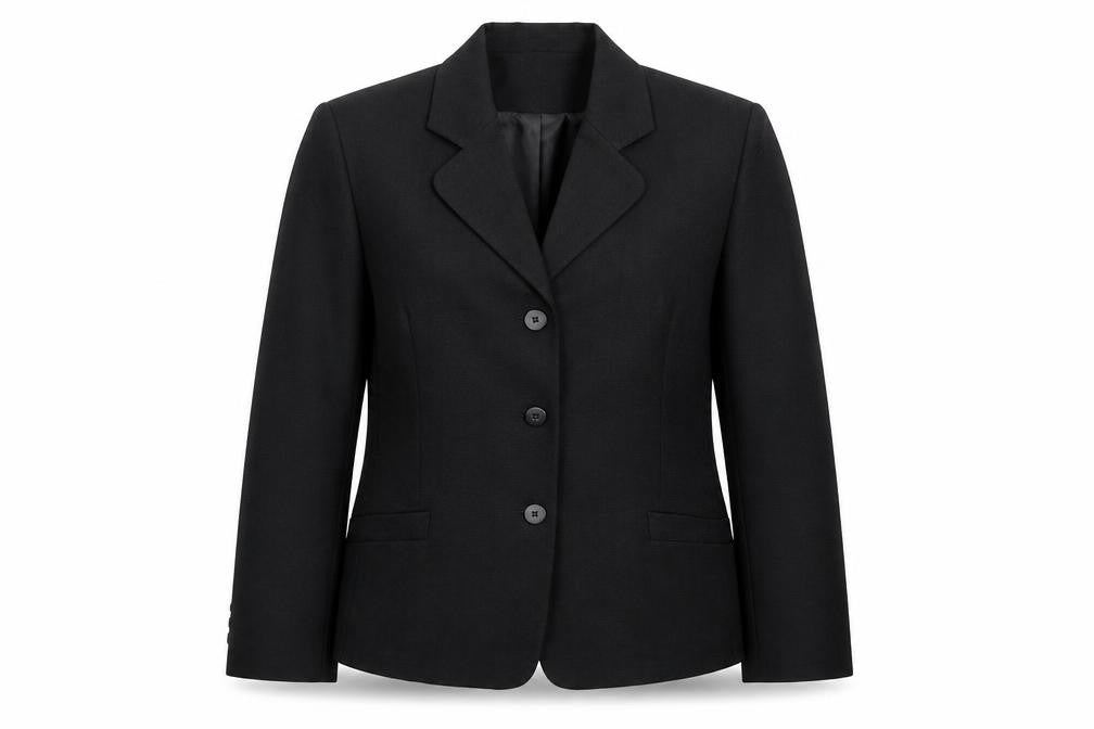 Front view of Special Collection women’s black jacket suit jacket, size UK 14