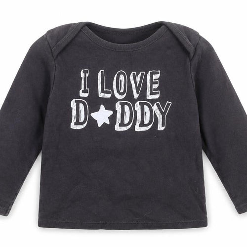 F&F Girls Grey   Basic T-Shirt Size 12-18 Months  - i love daddy