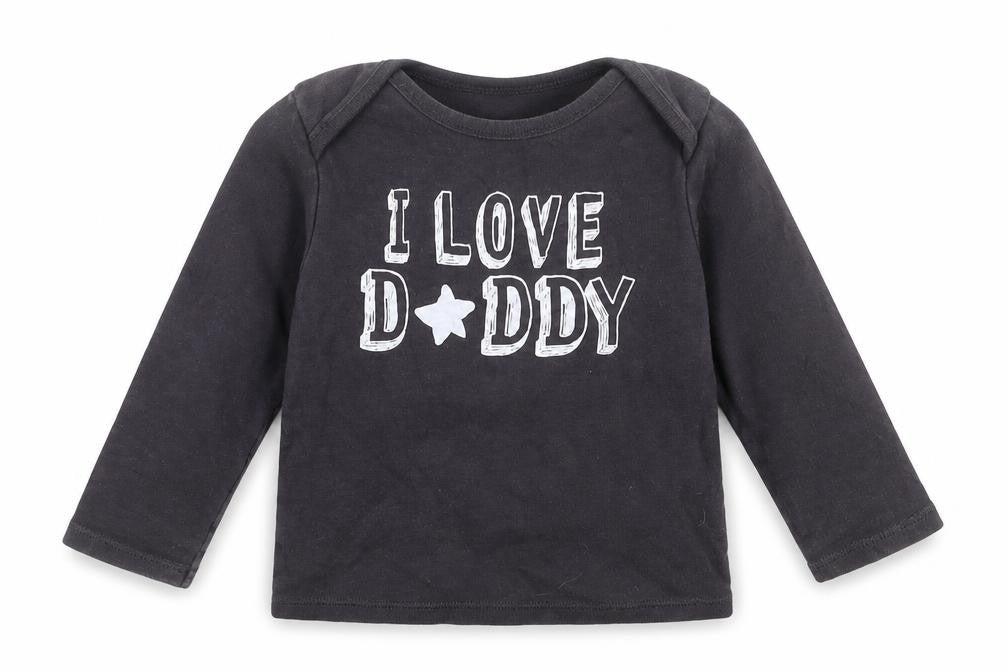 F&F Girls Grey   Basic T-Shirt Size 12-18 Months  - i love daddy