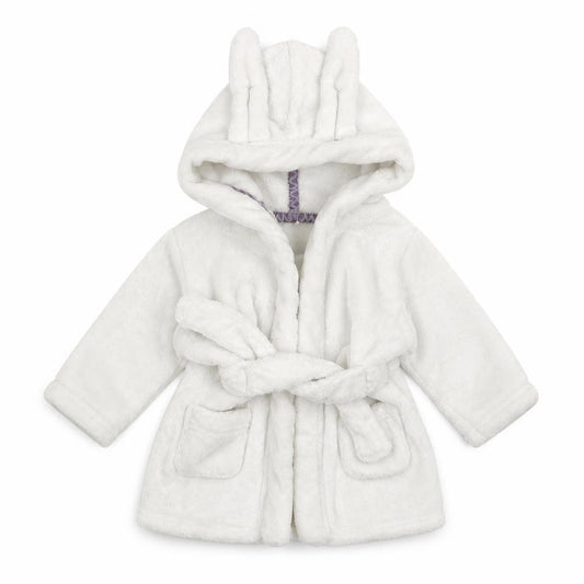 Front view of Billie Baby White Solid Robe, size 3-6, Months