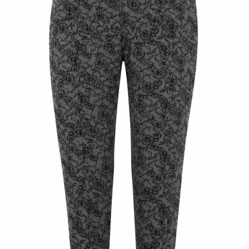 Fansa Womens Black Floral  Trousers  Size 12 L29.5 in