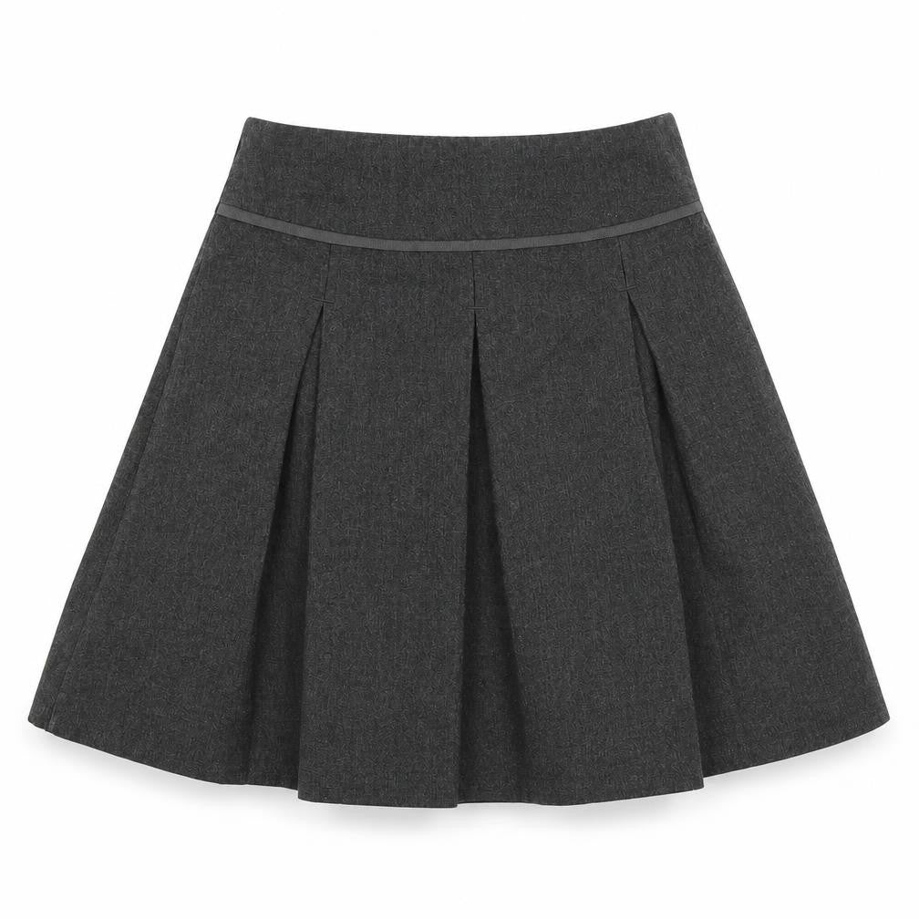 Front view of Tu girls’ grey pleated skirt, size 9, years
