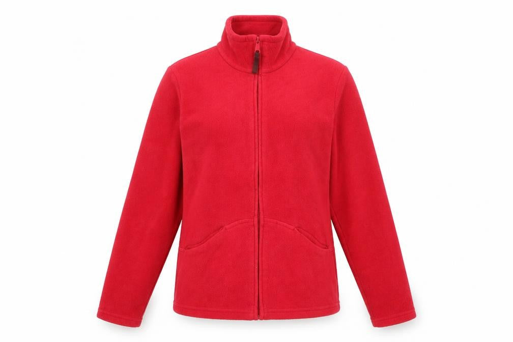 Front view of Marks & Spencer women’s pink full zip jumper, size UK 10