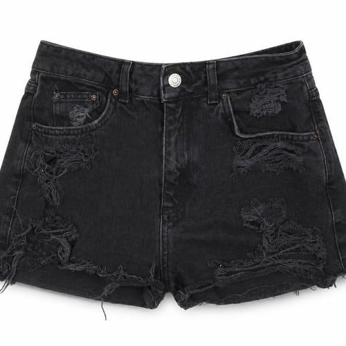 Topshop Womens Black  Denim Culotte Shorts Size 28 in