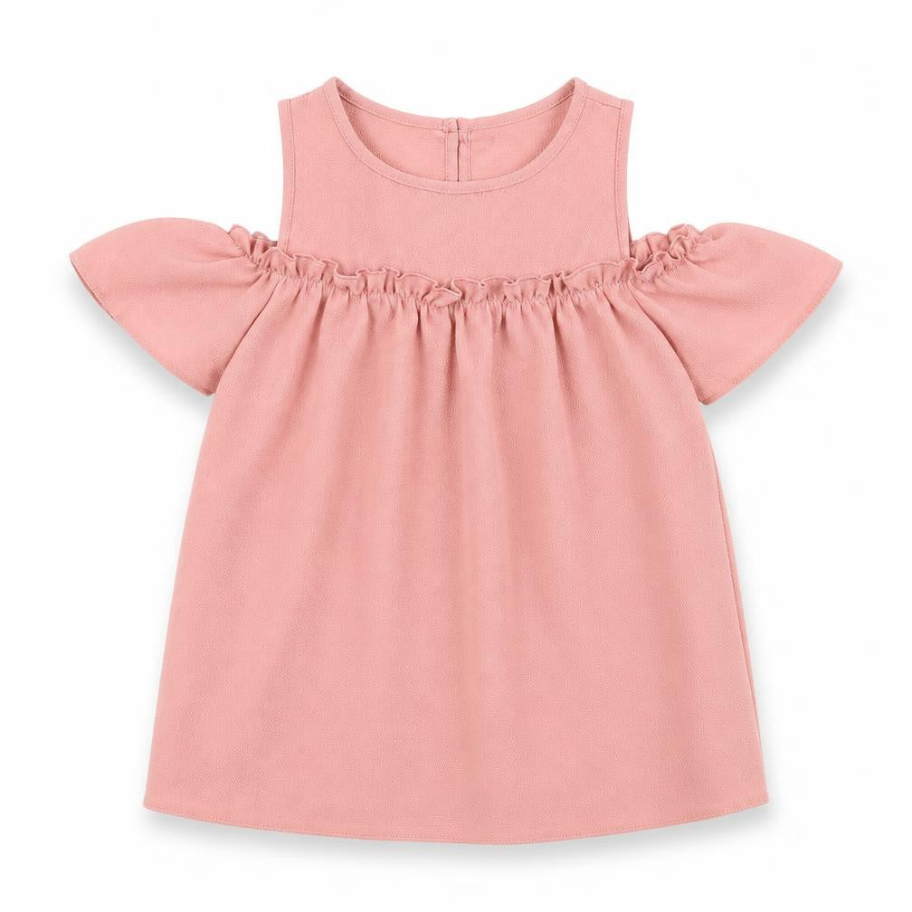 Front view of Primark girls’ pink basic blouse, size 9-10, years