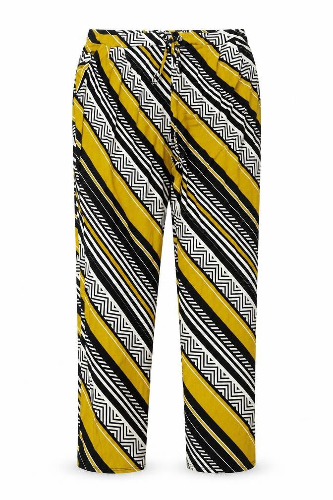 Blue Chameleon Womens Black Geometric  Trousers  Size 34 in L27 in