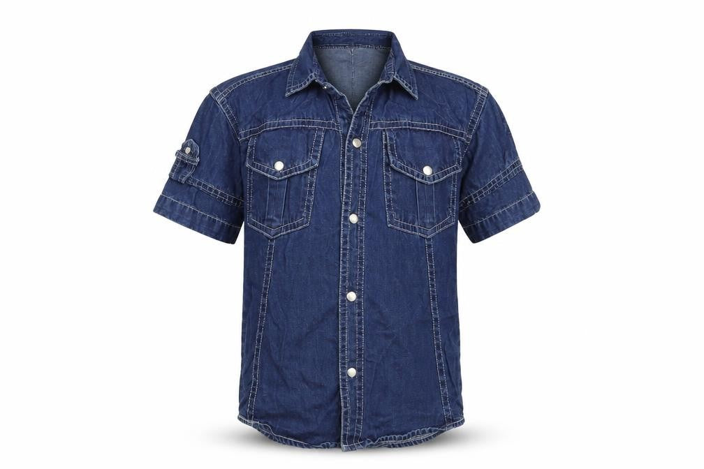 Front view of Envy boys’ blue basic button-up, size 4, years