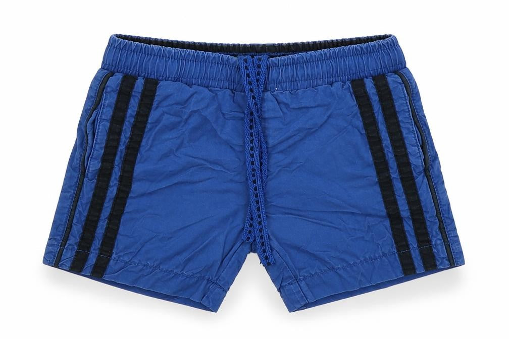 Front view of Chalk boys’ blue bermuda shorts, size 2-3, years