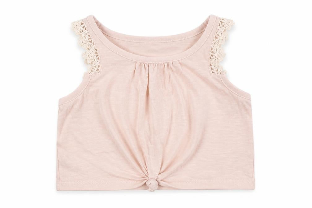 Front view of Next girls’ pink basic tank, size 3, years