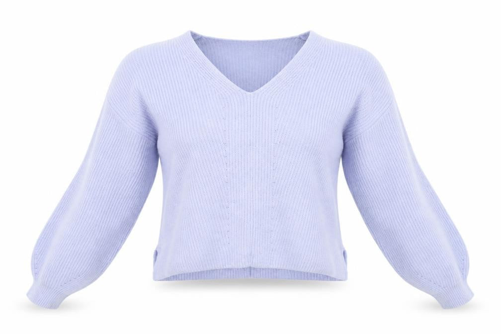 Front view of ASOS women’s blue jumper, size UK 6