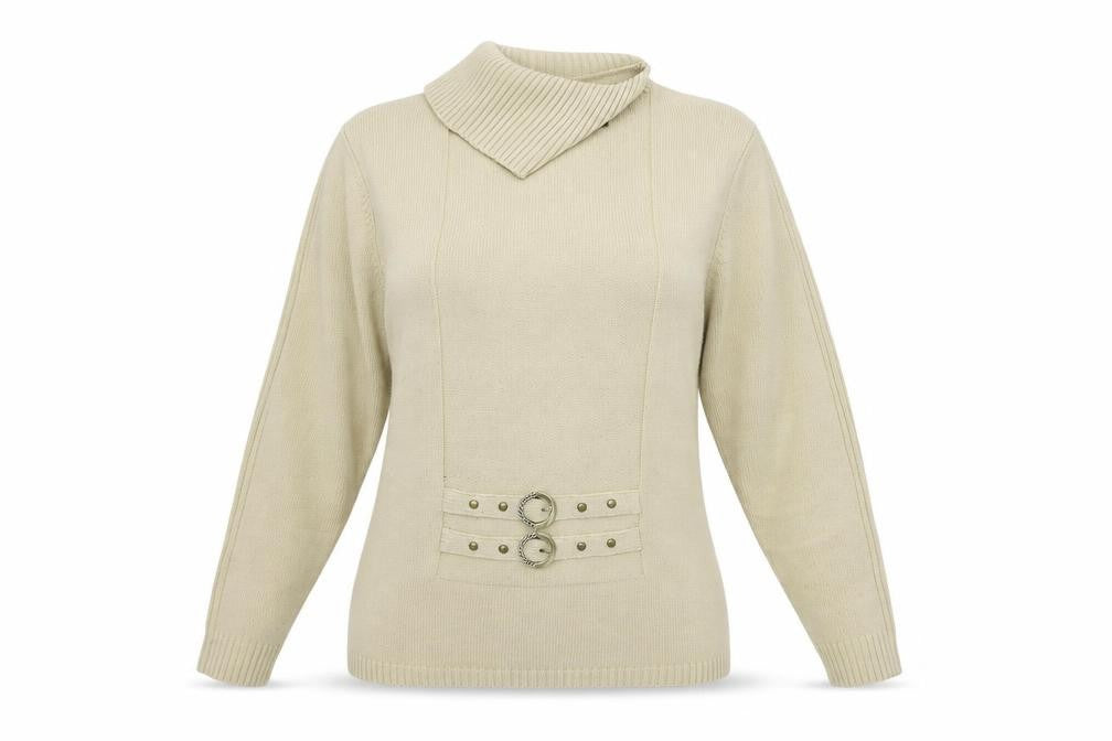 Front view of Fay Louise women’s beige jumper, size L