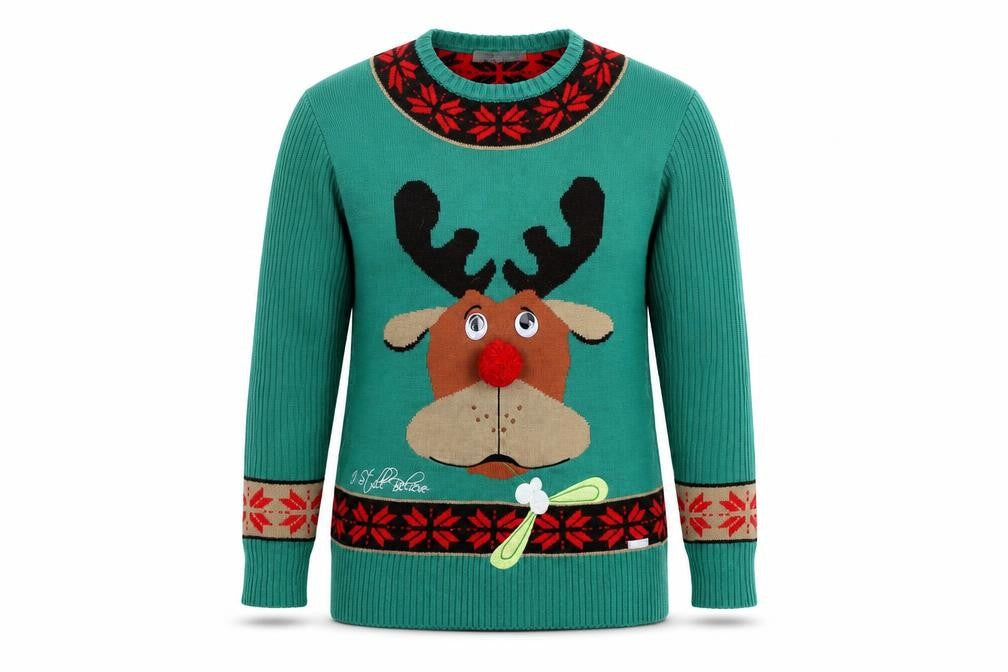 CHRIMBOFREAKS Mens Green   Pullover Jumper Size XL  - christams