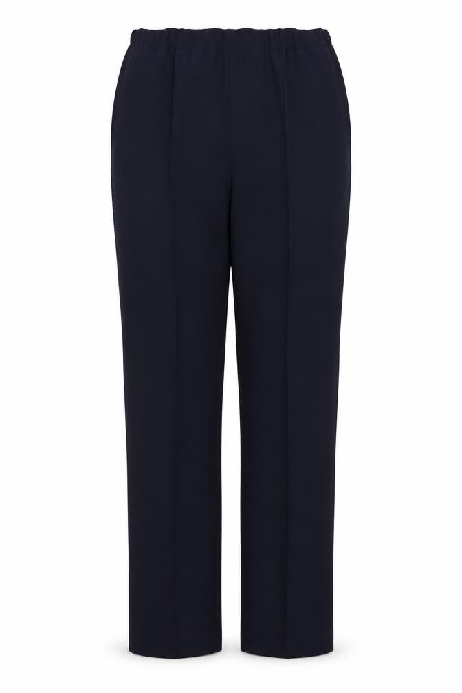 Front view of Juplia women’s blue trousers, size UK 12, 24-inch leg