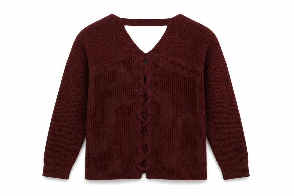 Front view of New Look women’s brown jumper, size S