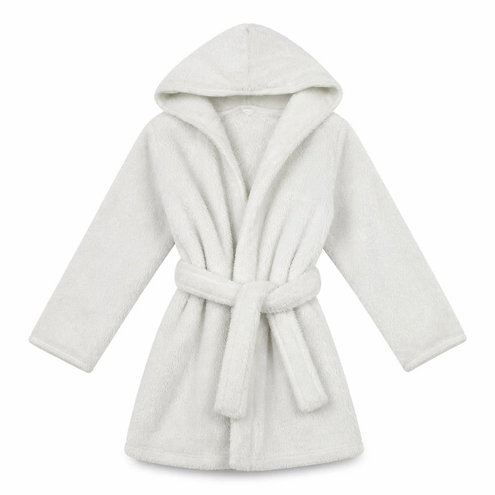 Front view of Marks & Spencer girls’ white robe, size 4-5, years