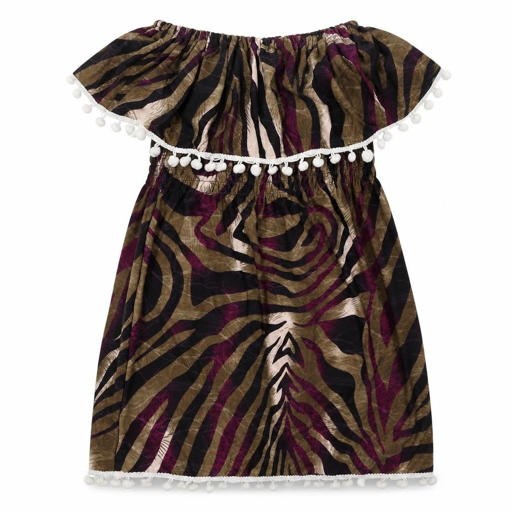Preworn  Girls Brown Animal Print  A-Line  Size L