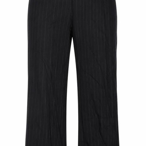 Marks and Spencer  Womens Black Striped  Trousers  Size 18 L28 in