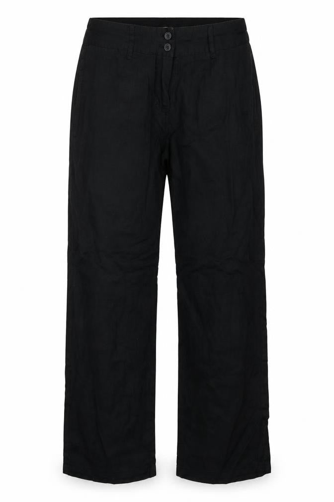 Front view of kookat women’s black trousers, size UK 12, 32-inch leg