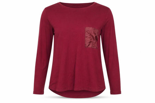 Front view of Select women’s purple basic blouse, size L